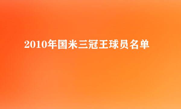 2010年国米三冠王球员名单