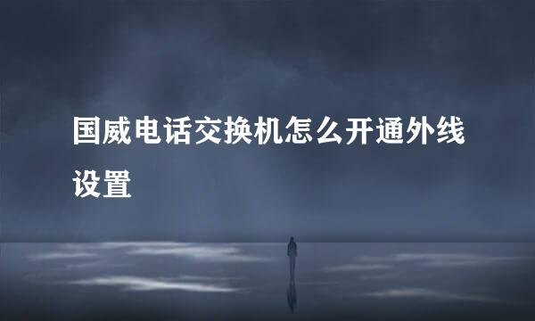 国威电话交换机怎么开通外线设置