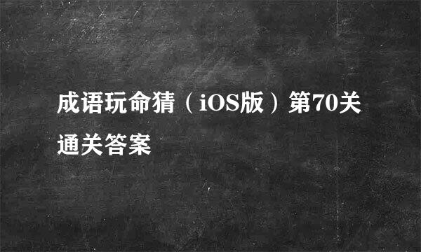 成语玩命猜（iOS版）第70关通关答案
