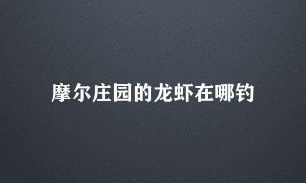 摩尔庄园的龙虾在哪钓