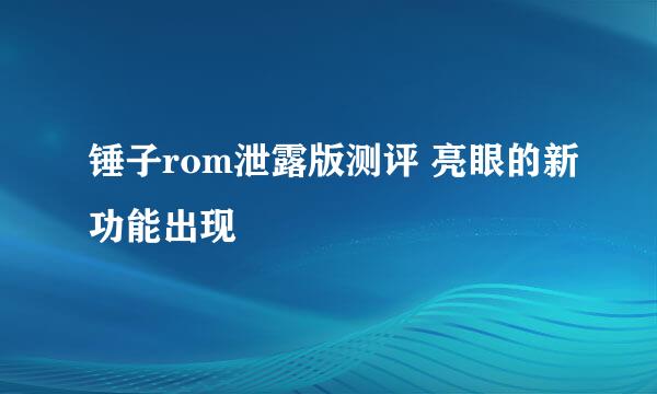 锤子rom泄露版测评 亮眼的新功能出现