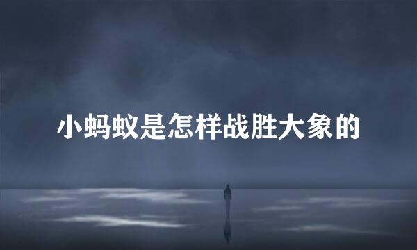小蚂蚁是怎样战胜大象的