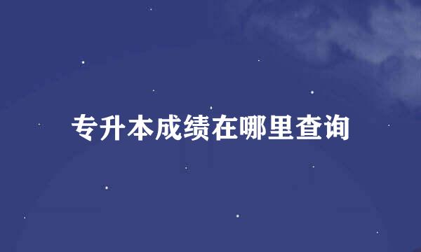 专升本成绩在哪里查询