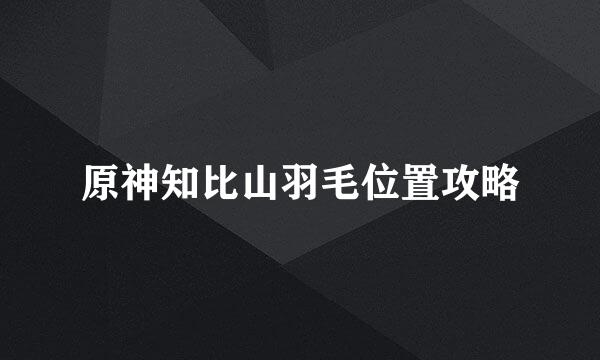 原神知比山羽毛位置攻略