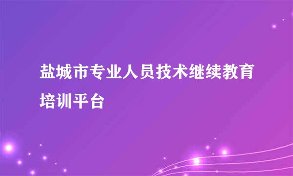 盐城市专业人员技术继续教育培训平台