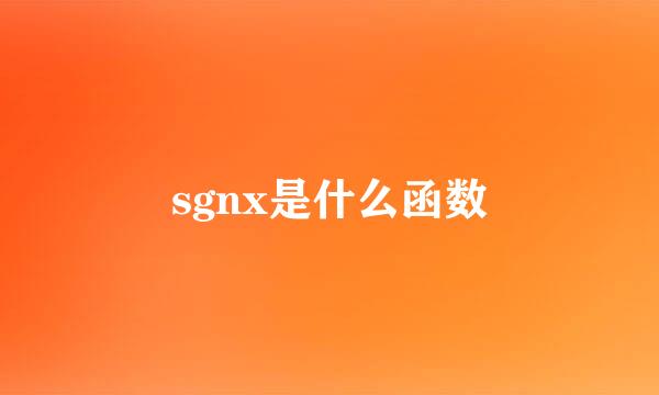 sgnx是什么函数
