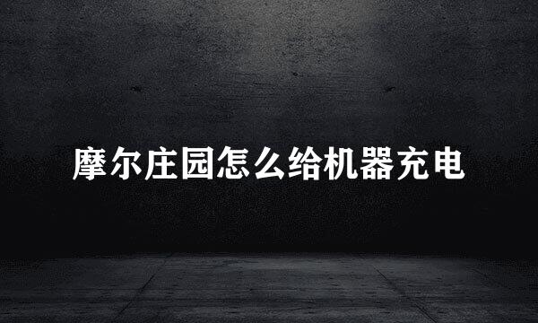 摩尔庄园怎么给机器充电