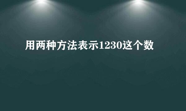用两种方法表示1230这个数