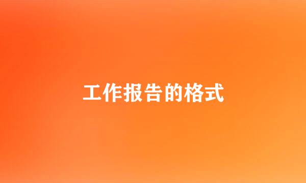 工作报告的格式