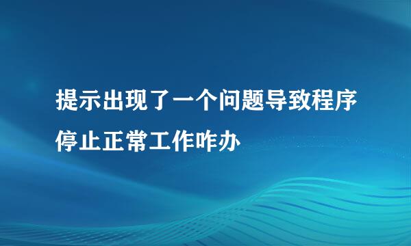 提示出现了一个问题导致程序停止正常工作咋办