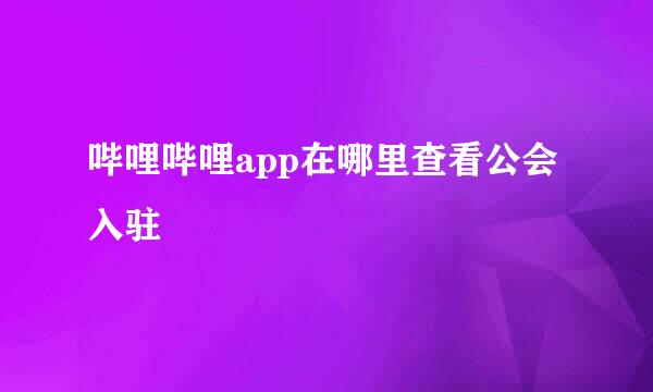 哔哩哔哩app在哪里查看公会入驻