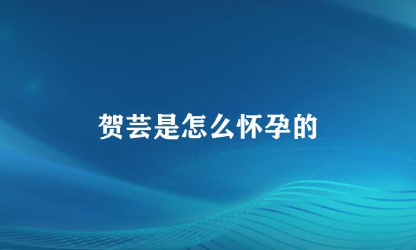 贺芸是怎么怀孕的