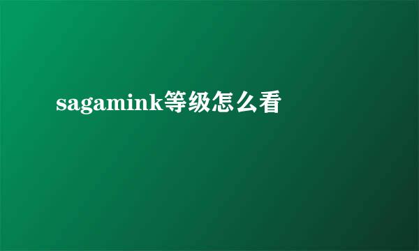 sagamink等级怎么看