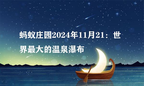 蚂蚁庄园2024年11月21:世界最大的温泉瀑布