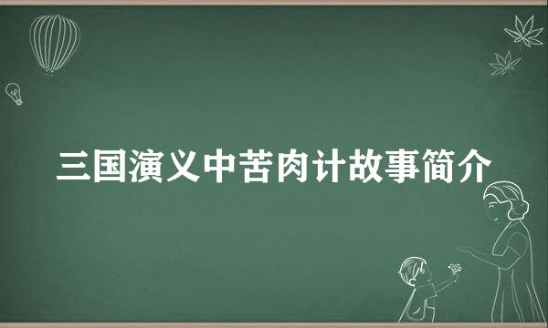 三国演义中苦肉计故事简介