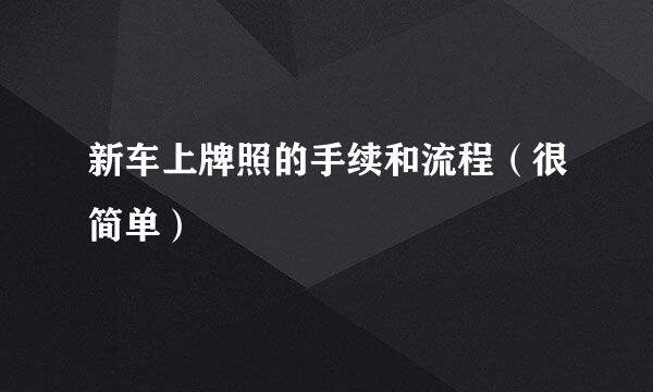新车上牌照的手续和流程（很简单）