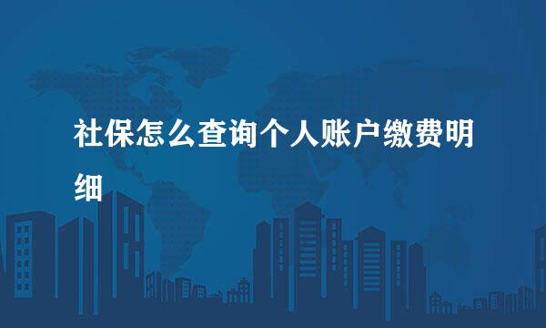 社保怎么查询个人账户缴费明细