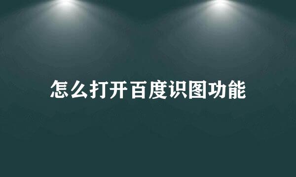 怎么打开百度识图功能