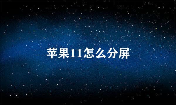 苹果11怎么分屏