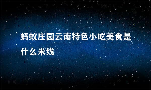 蚂蚁庄园云南特色小吃美食是什么米线