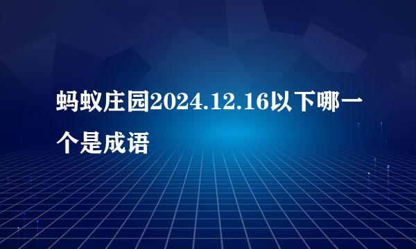 蚂蚁庄园2024.12.16以下哪一个是成语
