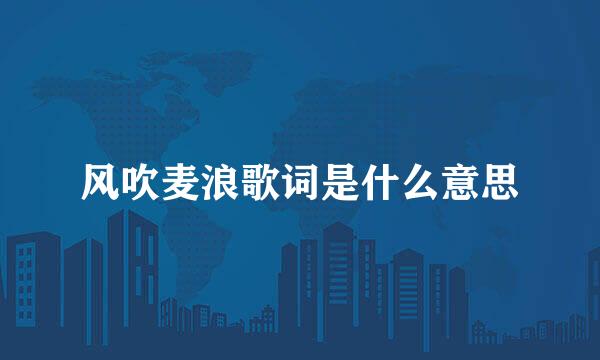 风吹麦浪歌词是什么意思