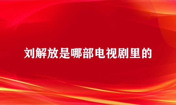 刘解放是哪部电视剧里的