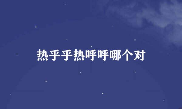 热乎乎热呼呼哪个对