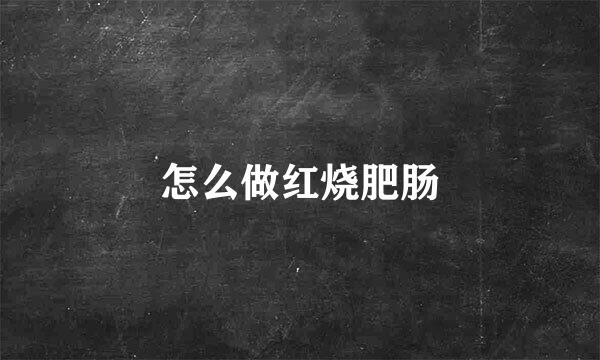 怎么做红烧肥肠