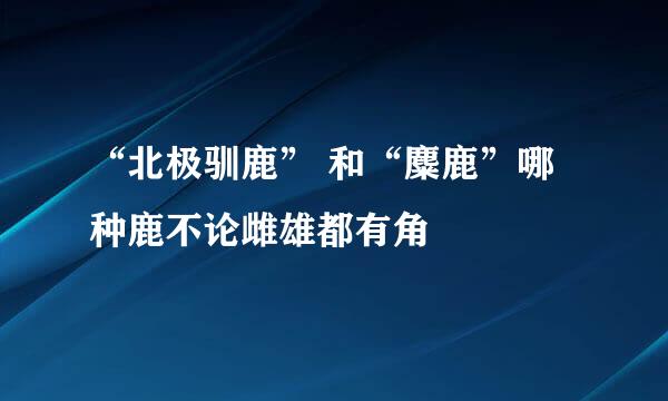 “北极驯鹿” 和“麋鹿”哪种鹿不论雌雄都有角
