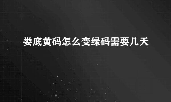 娄底黄码怎么变绿码需要几天