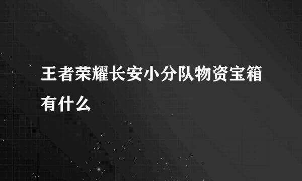 王者荣耀长安小分队物资宝箱有什么
