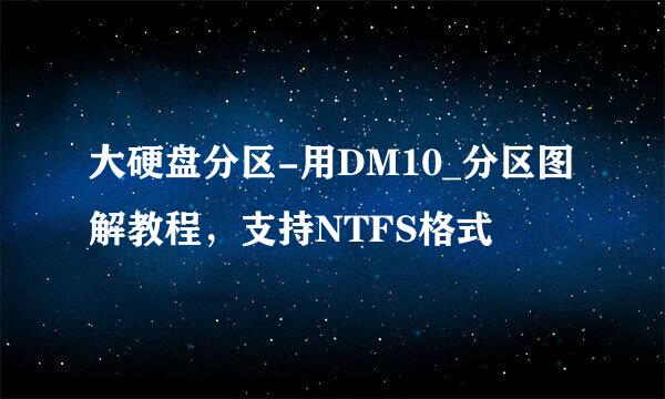 大硬盘分区-用DM10_分区图解教程，支持NTFS格式