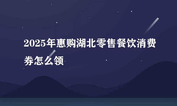 2025年惠购湖北零售餐饮消费券怎么领
