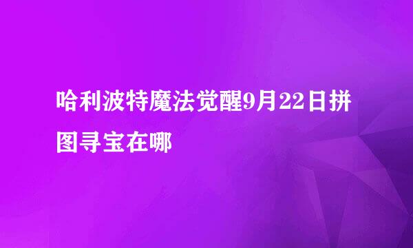 哈利波特魔法觉醒9月22日拼图寻宝在哪