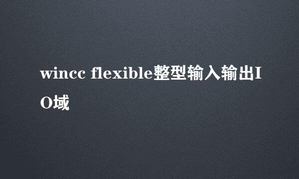 wincc flexible整型输入输出IO域