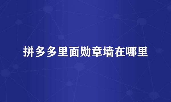 拼多多里面勋章墙在哪里