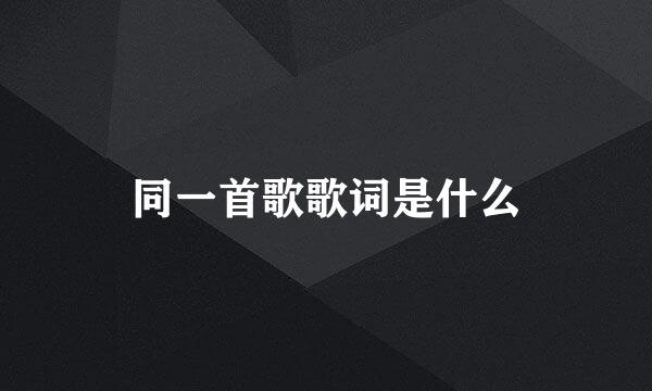 同一首歌歌词是什么