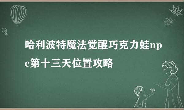 哈利波特魔法觉醒巧克力蛙npc第十三天位置攻略