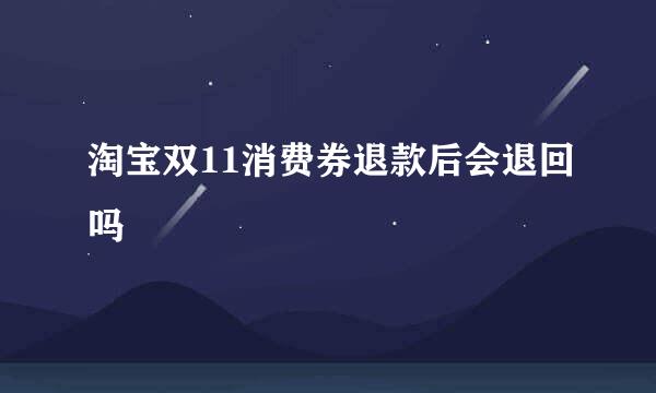 淘宝双11消费券退款后会退回吗