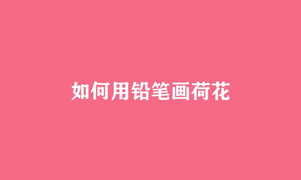 如何用铅笔画荷花