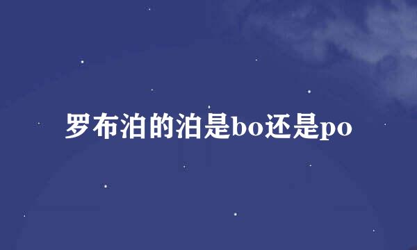 罗布泊的泊是bo还是po