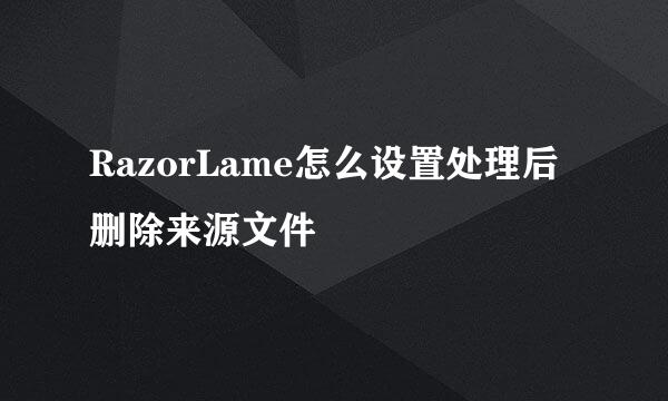 RazorLame怎么设置处理后删除来源文件