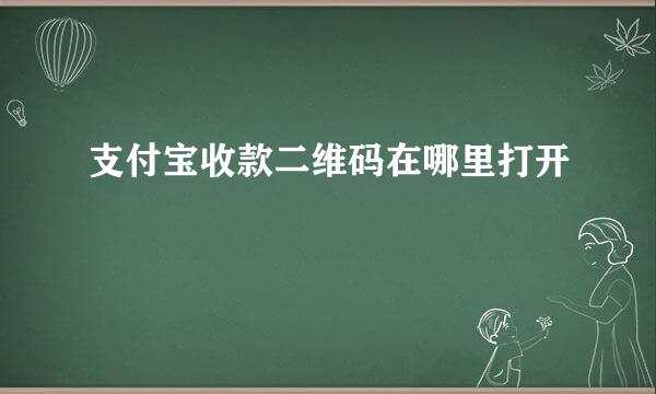 支付宝收款二维码在哪里打开
