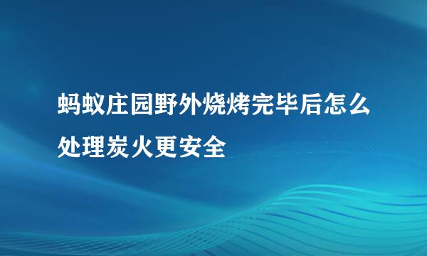 蚂蚁庄园野外烧烤完毕后怎么处理炭火更安全