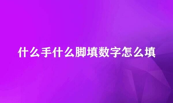 什么手什么脚填数字怎么填