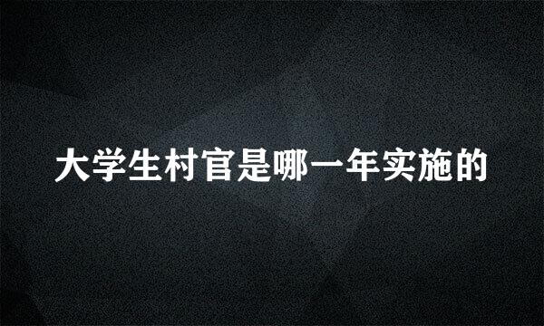 大学生村官是哪一年实施的