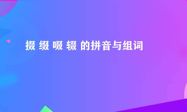 掇 缀 啜 辍 的拼音与组词 