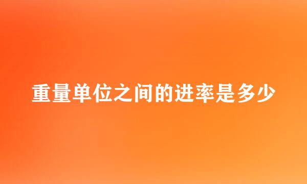 重量单位之间的进率是多少