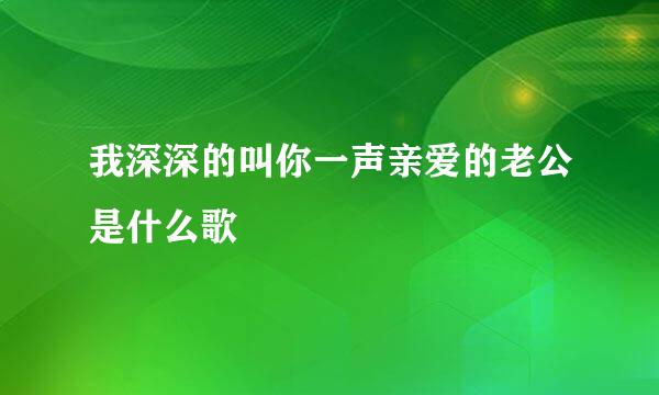 我深深的叫你一声亲爱的老公是什么歌